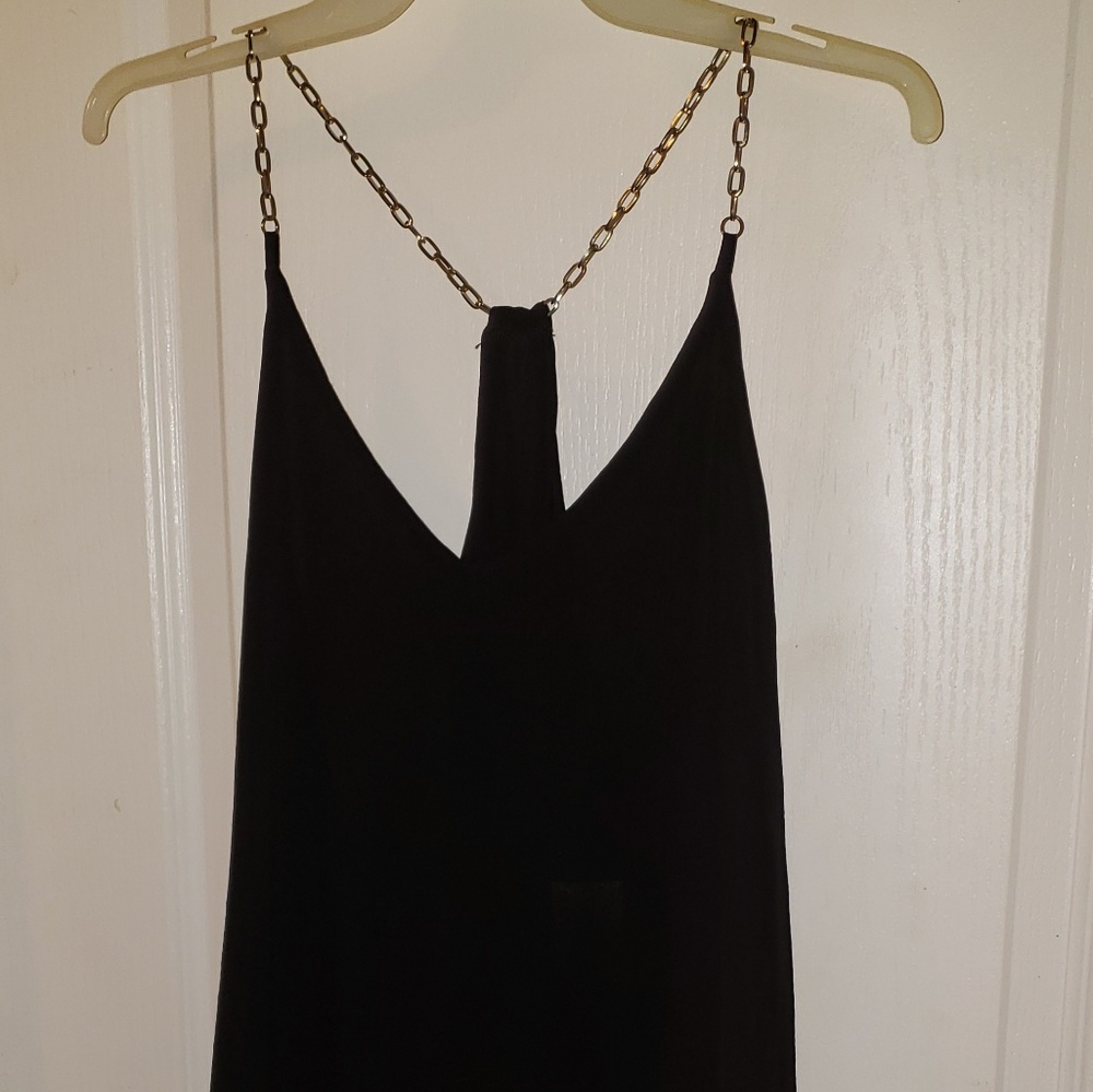 NWT large multi layered sheet dress top with chain